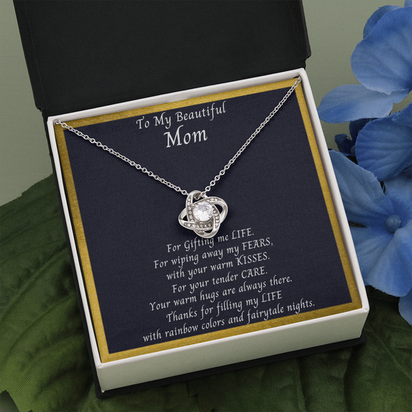 To My Beautiful Mom on Mother's Day, Love knot necklace