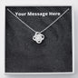 Love Knot Necklace with On Demand Message Card Jewelry