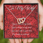 Entwined Hearts Necklace with To My Wife Red Roses Message Card Jewelry