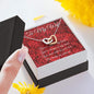 Entwined Hearts Necklace with To My Wife Red Roses Message Card Jewelry