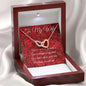 Entwined Hearts Necklace with To My Wife Red Roses Message Card Jewelry