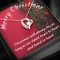 Heart Necklace - Merry Christmas Message card Jewelry