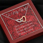 Entwined Hearts Necklace with To My Wife Red Roses Message Card Jewelry