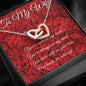 Entwined Hearts Necklace with To My Wife Red Roses Message Card Jewelry