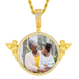 Double Angel/Cherub Custom Round Picture Pendant