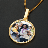Round Memory Photo Pendant Large Plain Custom Made #2