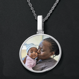 Round Memory Photo Pendant Large Plain Custom Made #2