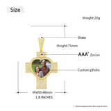 Heart Cross Custom Photo Memory Pendant Personalized Cubic Zircon Chains Hip Hop Jewelry
