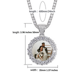 Large Stone Custom Photo Round Necklace & Pendant