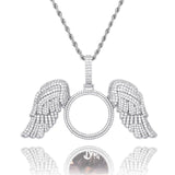 New Angel Wings Memory Pendant, Custom Photo Pendant and Necklace LARGE