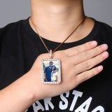 Custom Photo Rectangle Necklace & Pendant Cubic Zircon Hip hop Jewelry