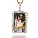 Custom Photo Large Rectangle Necklace & Pendant Cubic Zircon Hip hop Jewelry #2