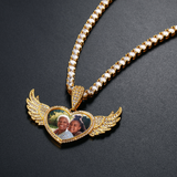 Heart Angel Wings Heart Custom Photo Pendant