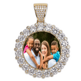 Large Stone Custom Photo Round Necklace & Pendant