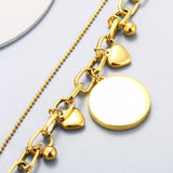 Photo Bracelet GOLD ROUND Multilayer Drop Heart Charms