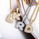 Bubble Letters Pendant Necklace With Chain