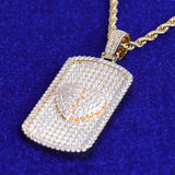 Custom Made Photo Rectangle Iced out pendant. Reversible Pendant, Hip Hop  Cubic Zircon