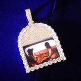 Custom made Remembrance Picture Pendant SMALL Memorial Shape, Hip Hop Iced Out