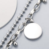 Photo Bracelet SILVER ROUND Multilayer,  round ball charms