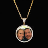 Custom Made Photo Round Necklace & Pendant Hip Hop Iced Out
