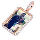 Custom Photo Rectangle Necklace & Pendant Cubic Zircon Hip hop Jewelry