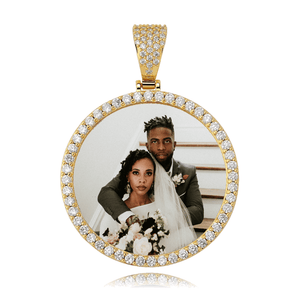 Custom Made Photo Round Necklace & Pendant Hip Hop Iced Out