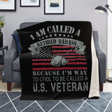 USA Veteran Blanket "RETIRED BADASS"