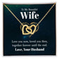 To My Wife, Double Heart Necklace, Two Gold entwined Hearts