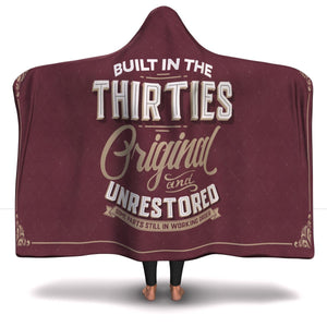 Built in the Thirties Hooded Blanket Hooded Blanket