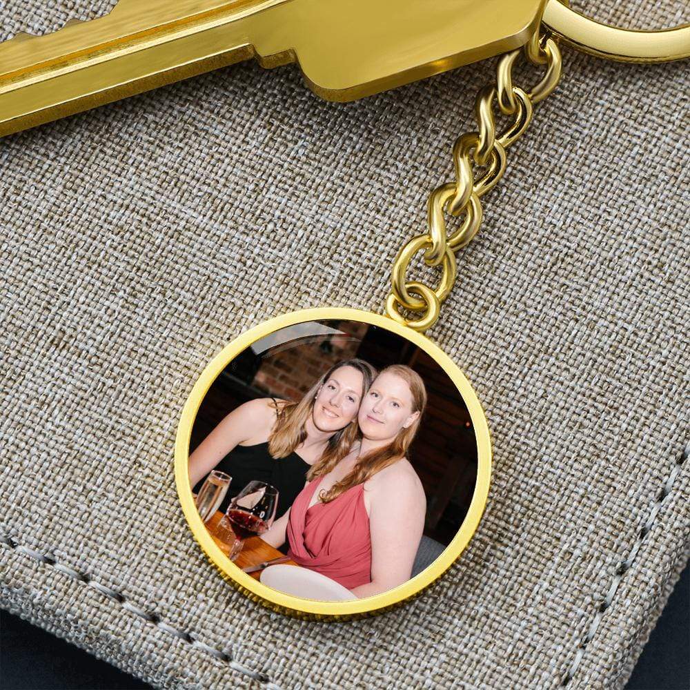 Custom Circle Photo Keychain Jewelry