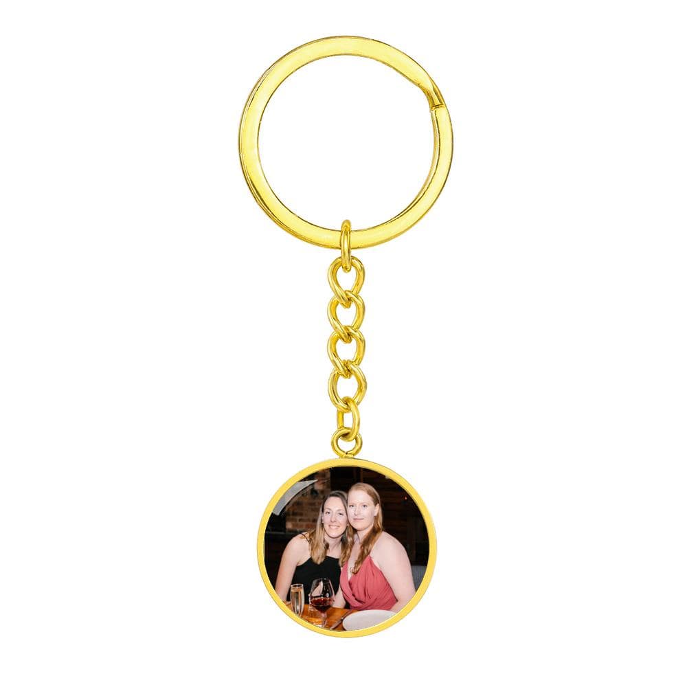 Custom Circle Photo Keychain Jewelry