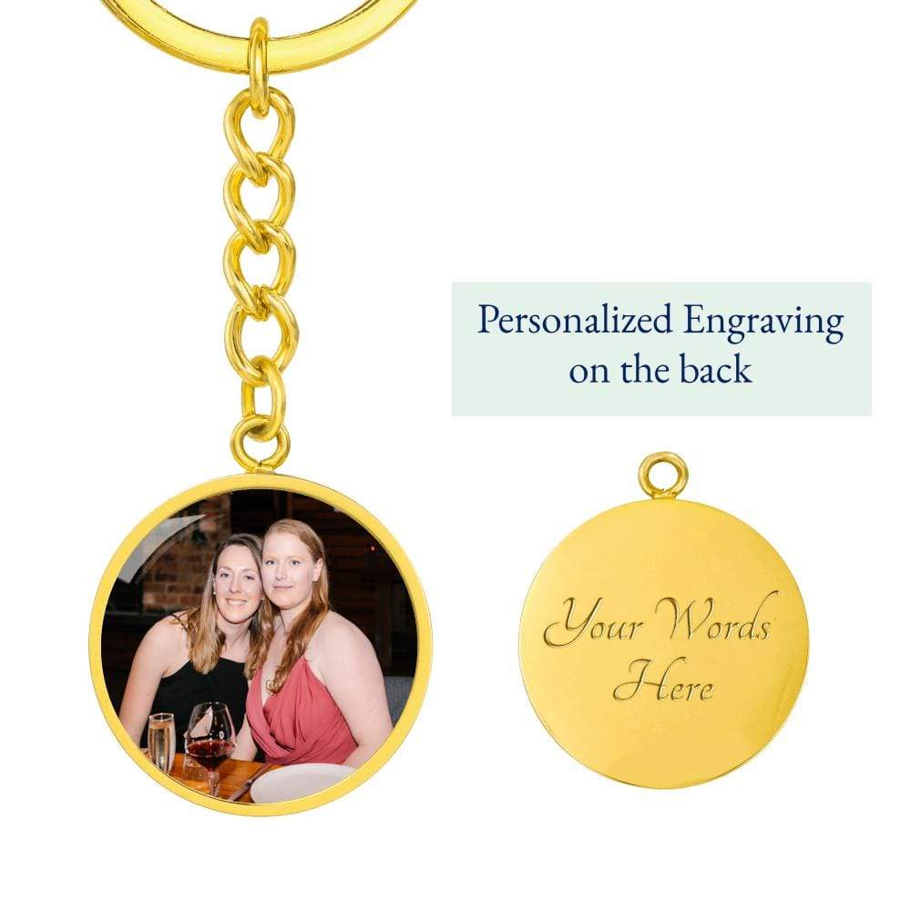 Custom Circle Photo Keychain Jewelry