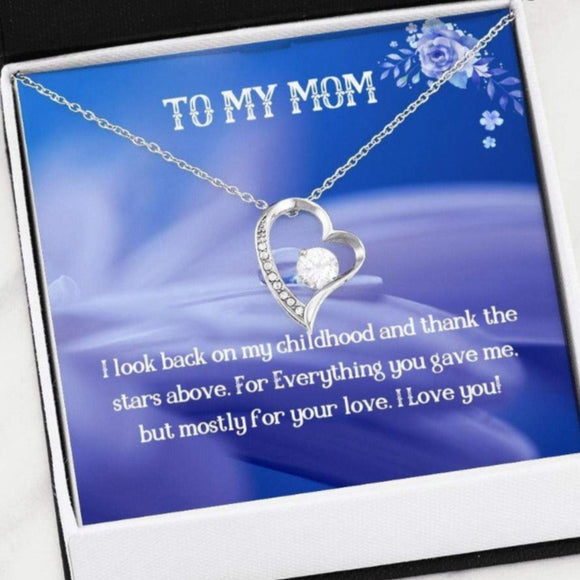 To My Mom Diamond Heart Necklace