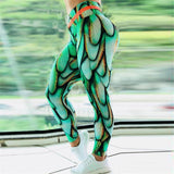 Green Dragonfly Wings High Waisted Yoga Leggings YOGA LEGGINGS