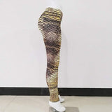 Snake Skin Print High Waisted Yoga Leggings YOGA LEGGINGS