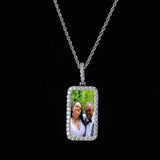 Custom Photo Rectangle Necklace & Pendant Cubic Zircon Hip hop Jewelry