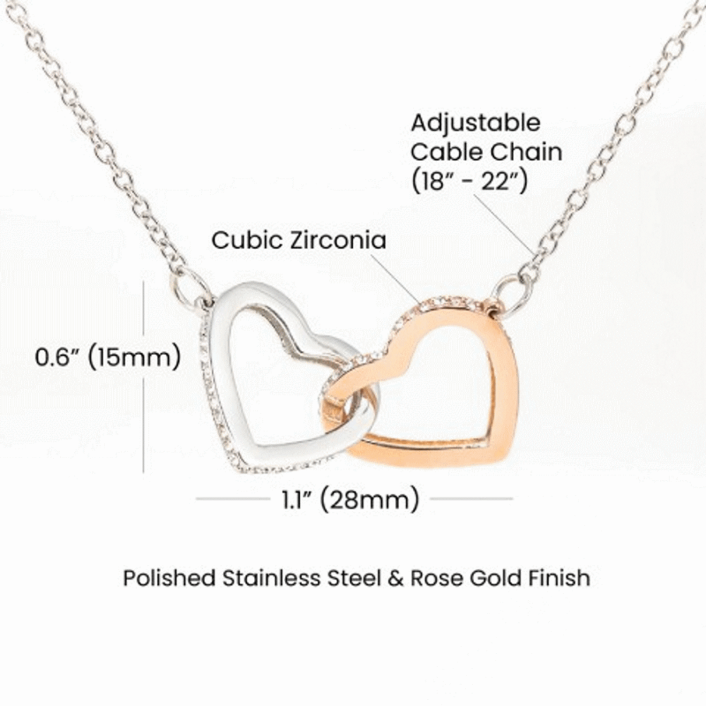 Granddaughter Double Interlocking Gold Hearts Necklace Gift #2