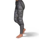 Hexagon Camouflage Yoga Pants - Dark Grey Yoga Pants